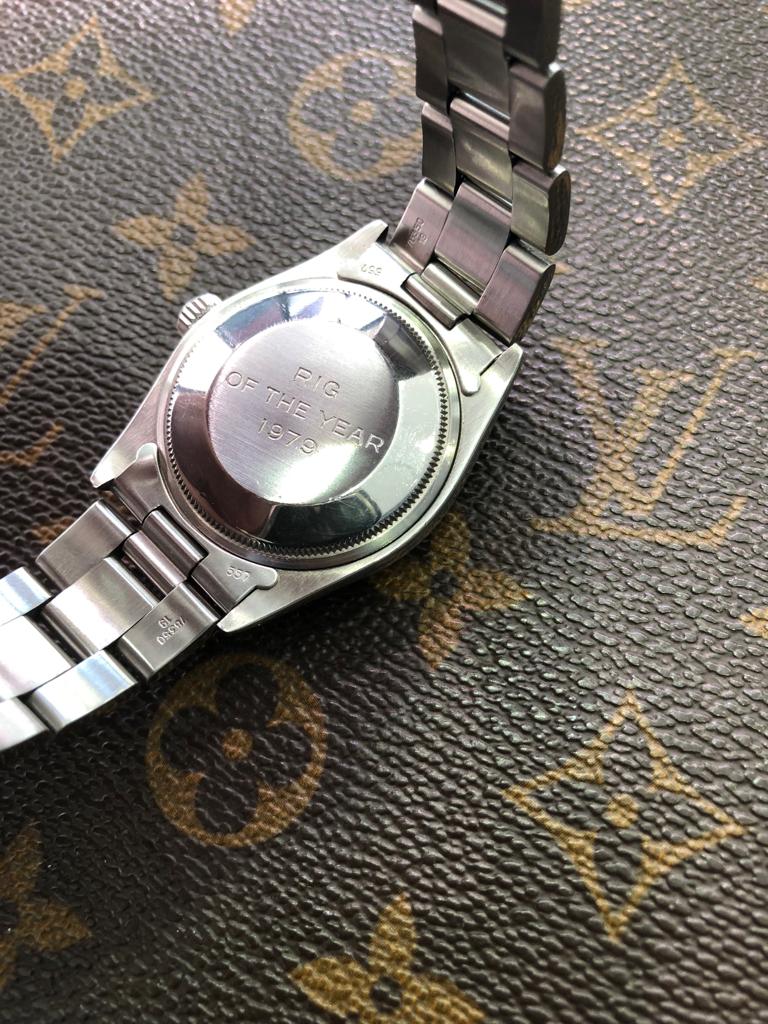 Vintage Rolex stainless steel date with rare logo dial from 1979 - Carr ...