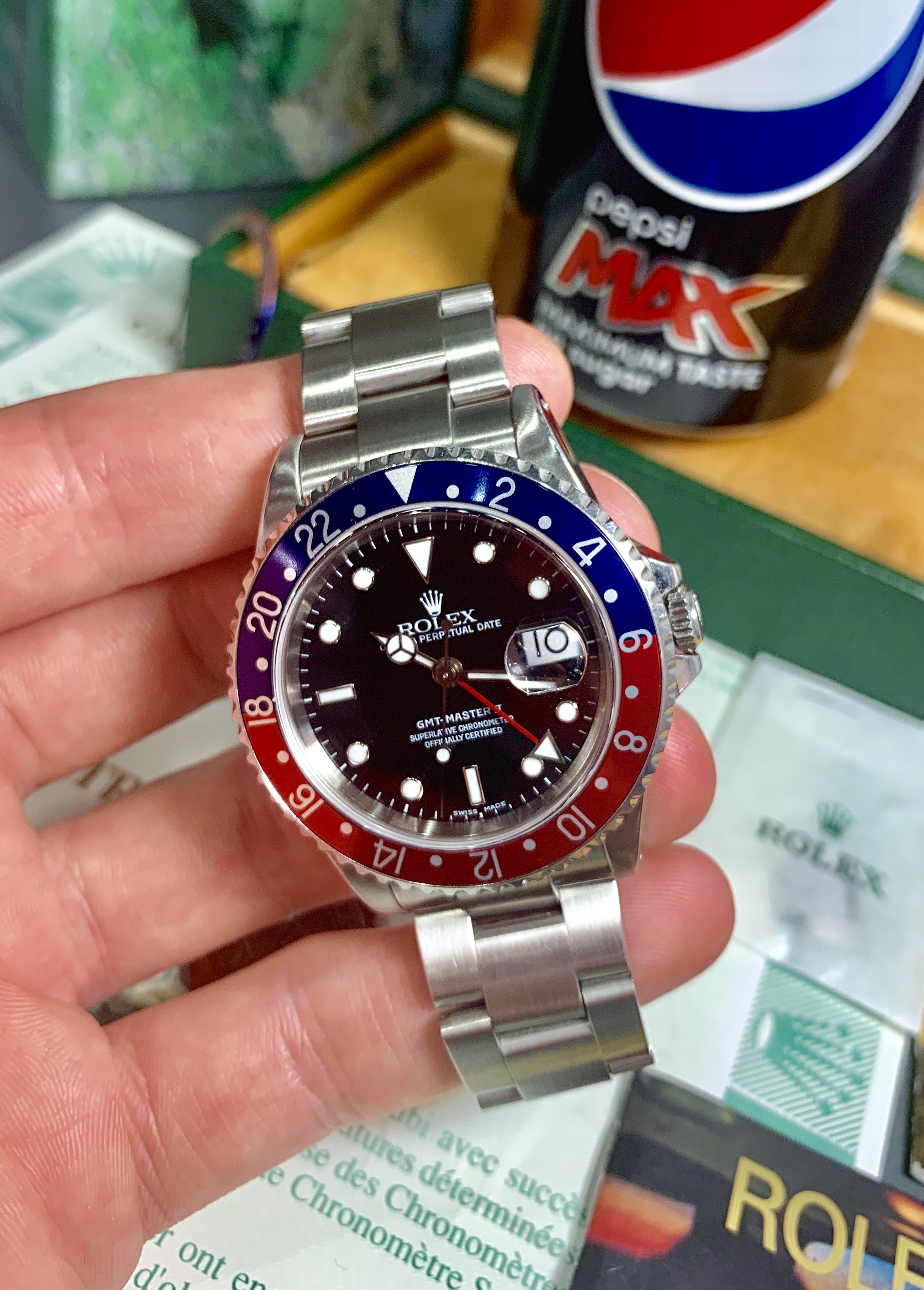 Rolex GMT Master 2 Pepsi bezel 16710 Carr Watches