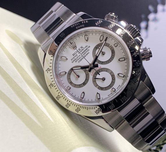 ROLEX DAYTONA 116520 WHITE DIAL STAINLESS STEEL - Carr Watches