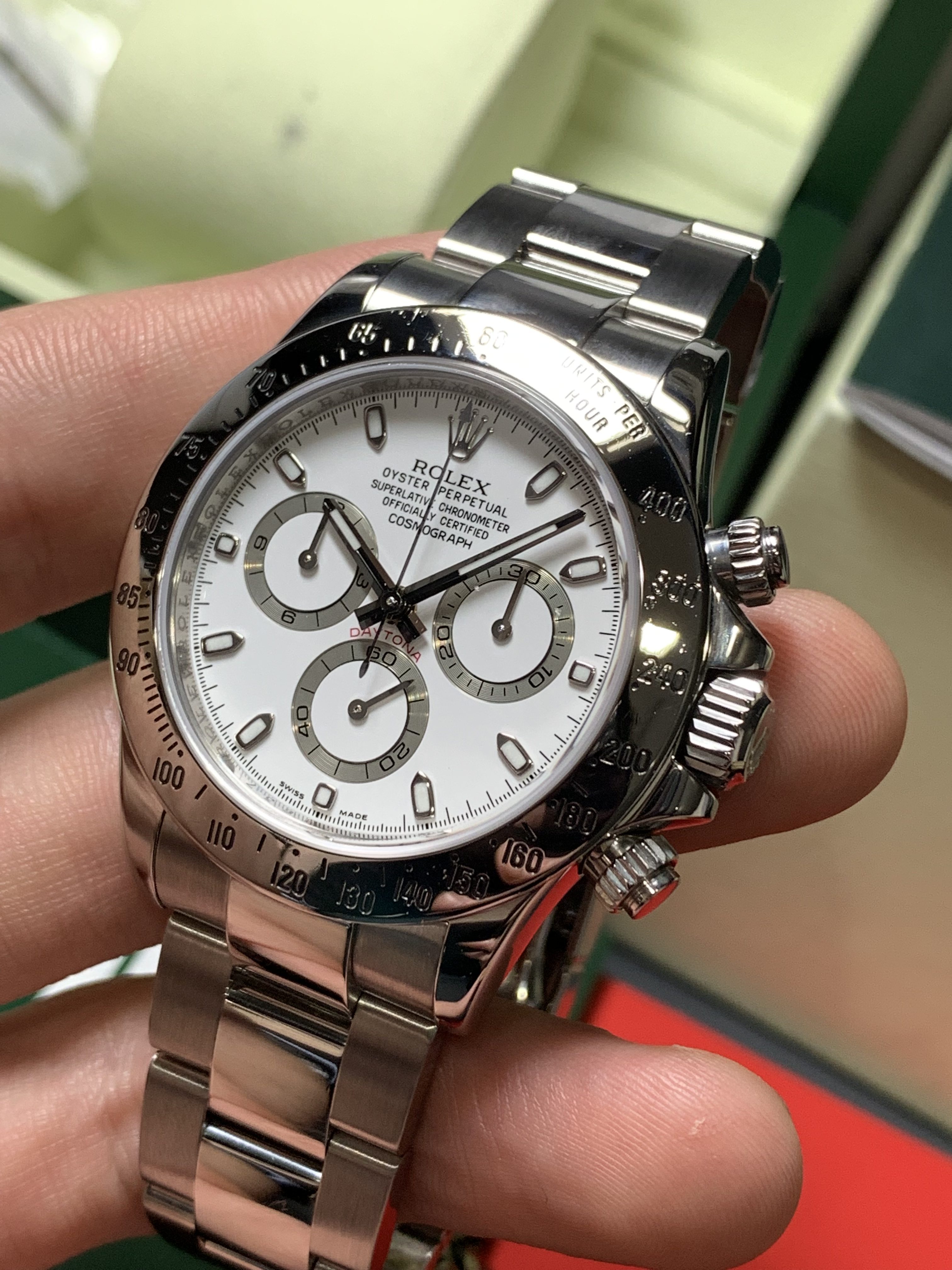 ROLEX DAYTONA 116520 WHITE DIAL STAINLESS STEEL - Carr Watches