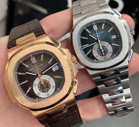 18CT ROSE GOLD 5980R & STAINLESS STEEL PATEK PHILIPPE NAUTILUS 5980/1A