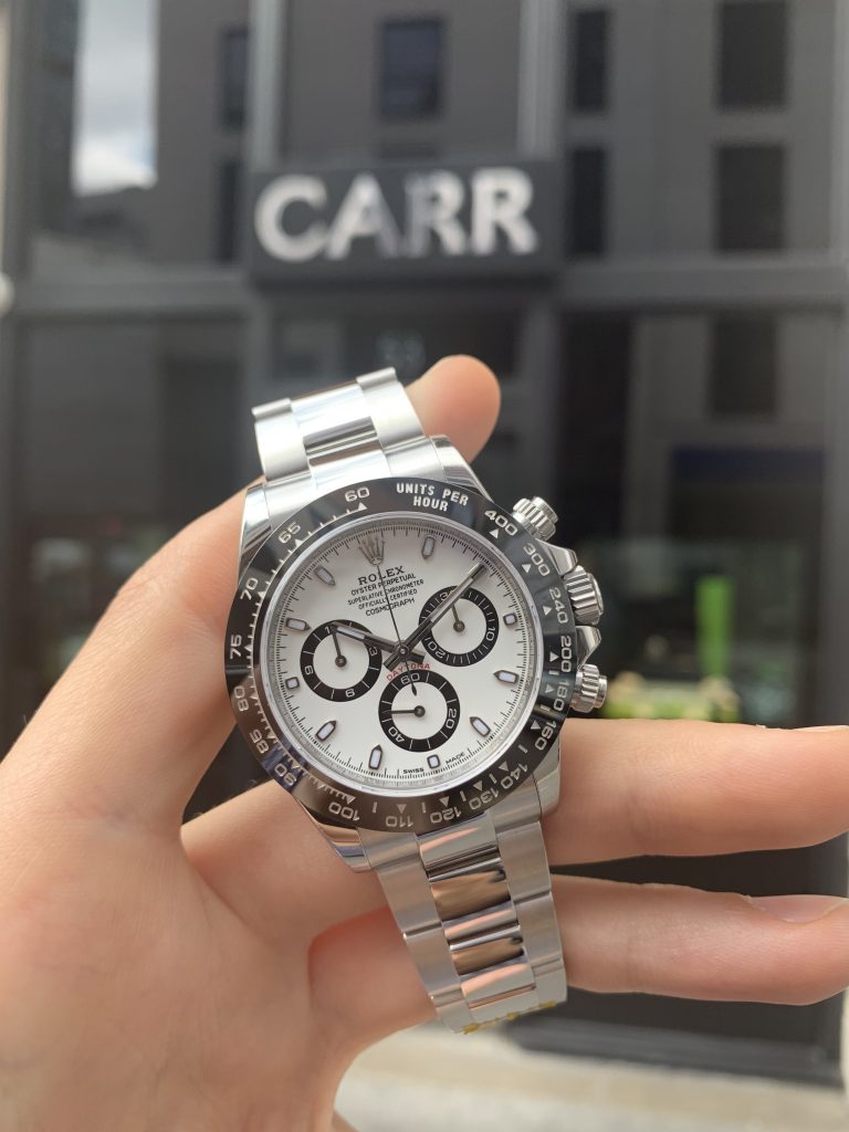ROLEX COSMOGRAPH DAYTONA CERAMIC BEZEL WHITE DIAL 116500LN - Carr Watches