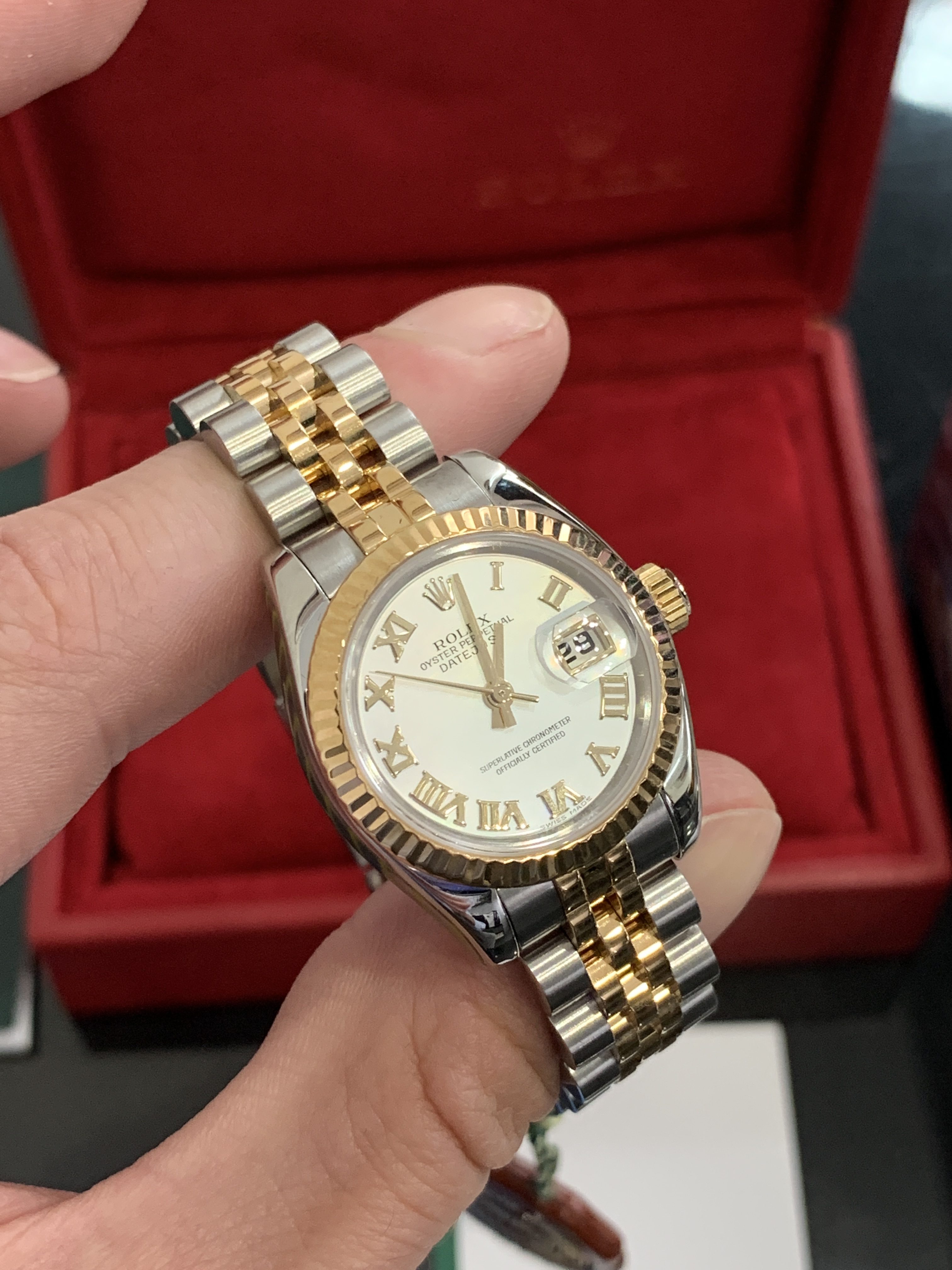 ROLEX LADIES DATEJUST 18ct YELLOW GOLD AND STAINLEES STEEL  
