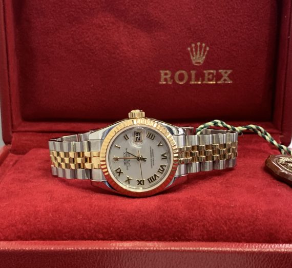 ROLEX LADIES DATEJUST 18ct YELLOW GOLD AND STAINLEES STEEL