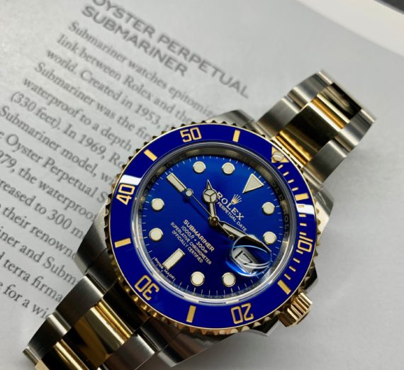 A 2019 ROLEX SUBMARINER STEEL AND GOLD 116613LB 6