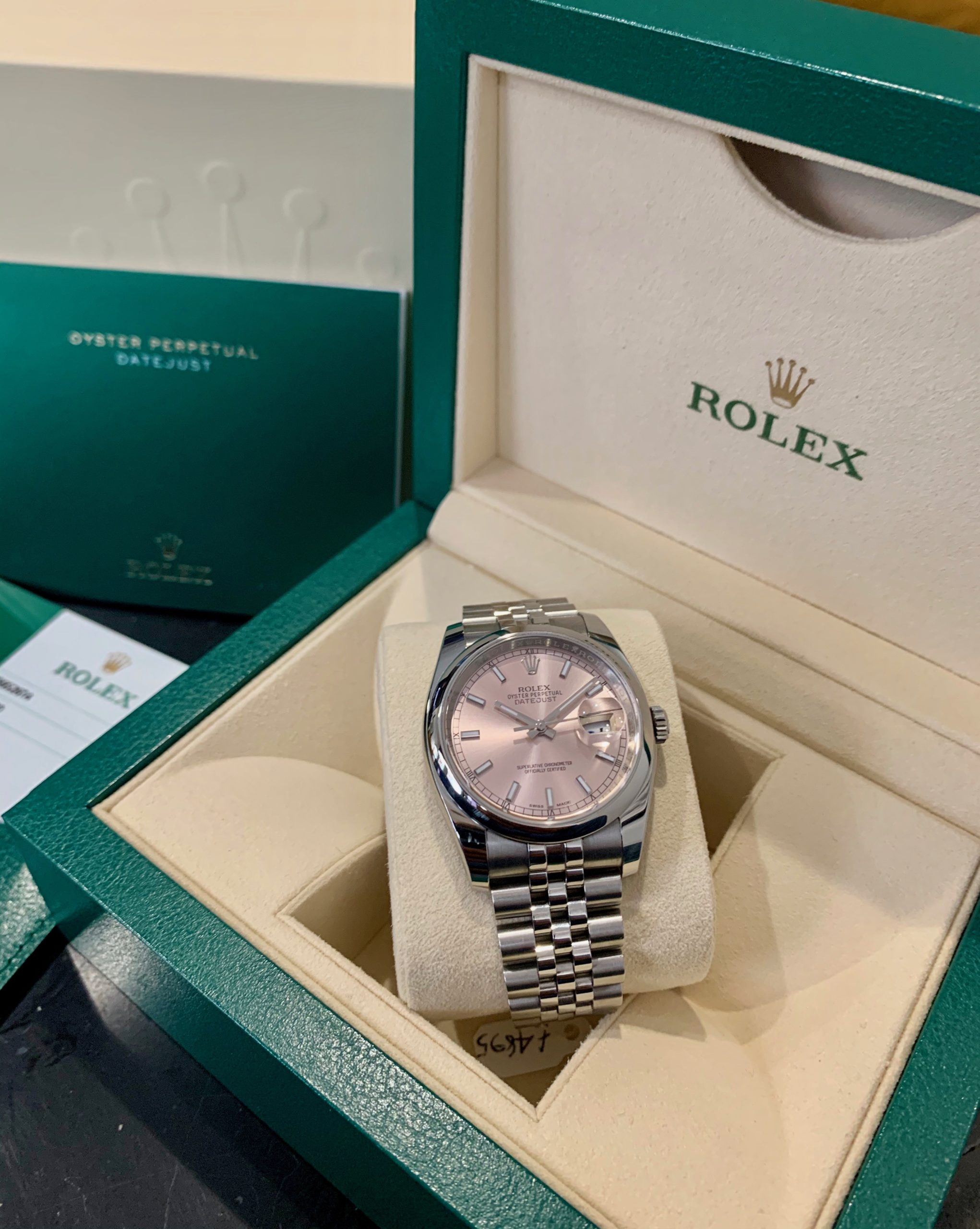 Rolex Datejust PINK DIAL MODEL 116200 - Carr Watches