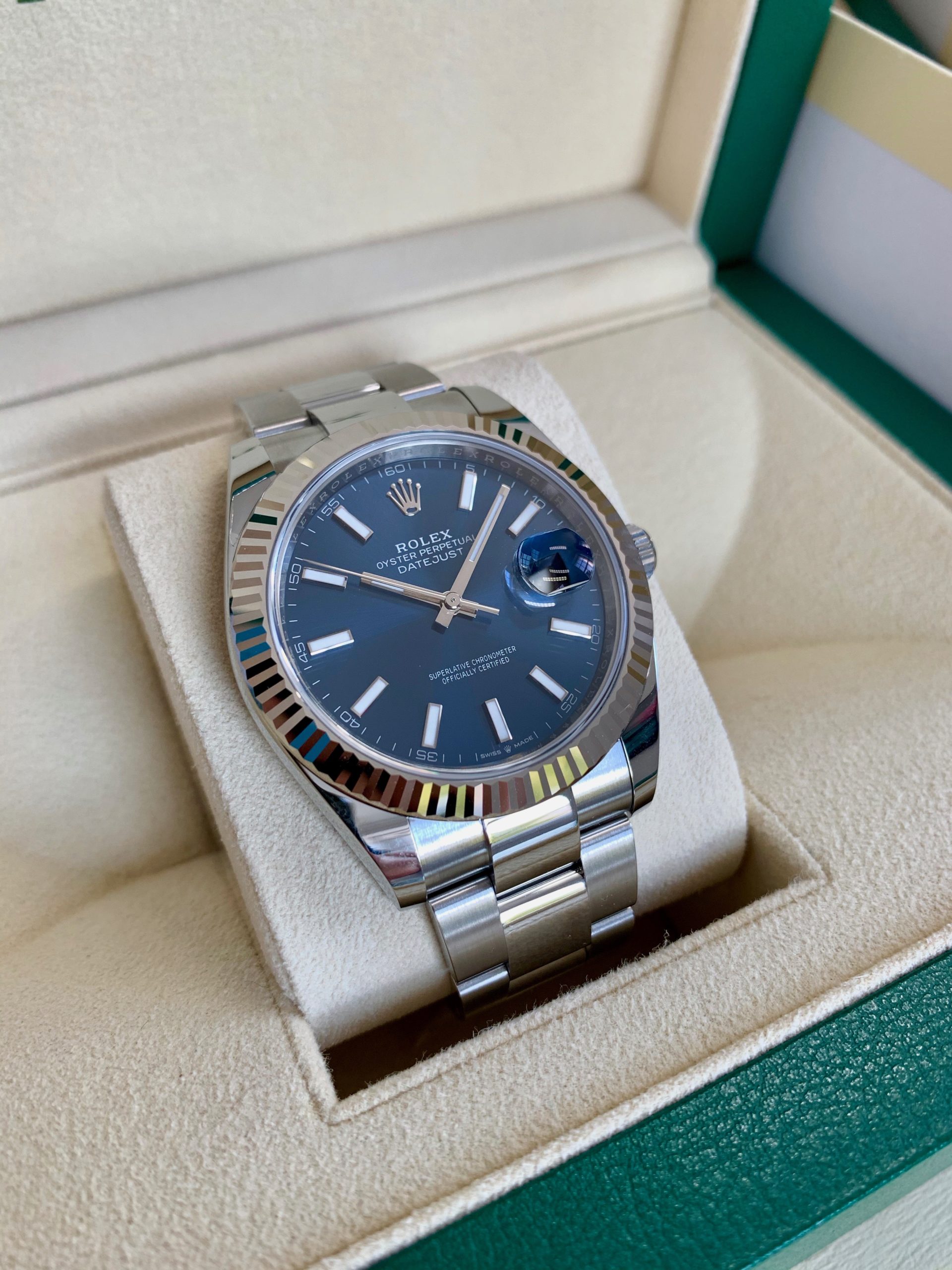 ROLEX DATEJUST 41 BLUE DIAL STAINLESS STEEL 126334 - Carr Watches Rolex Datejust 41 Stainless Steel
