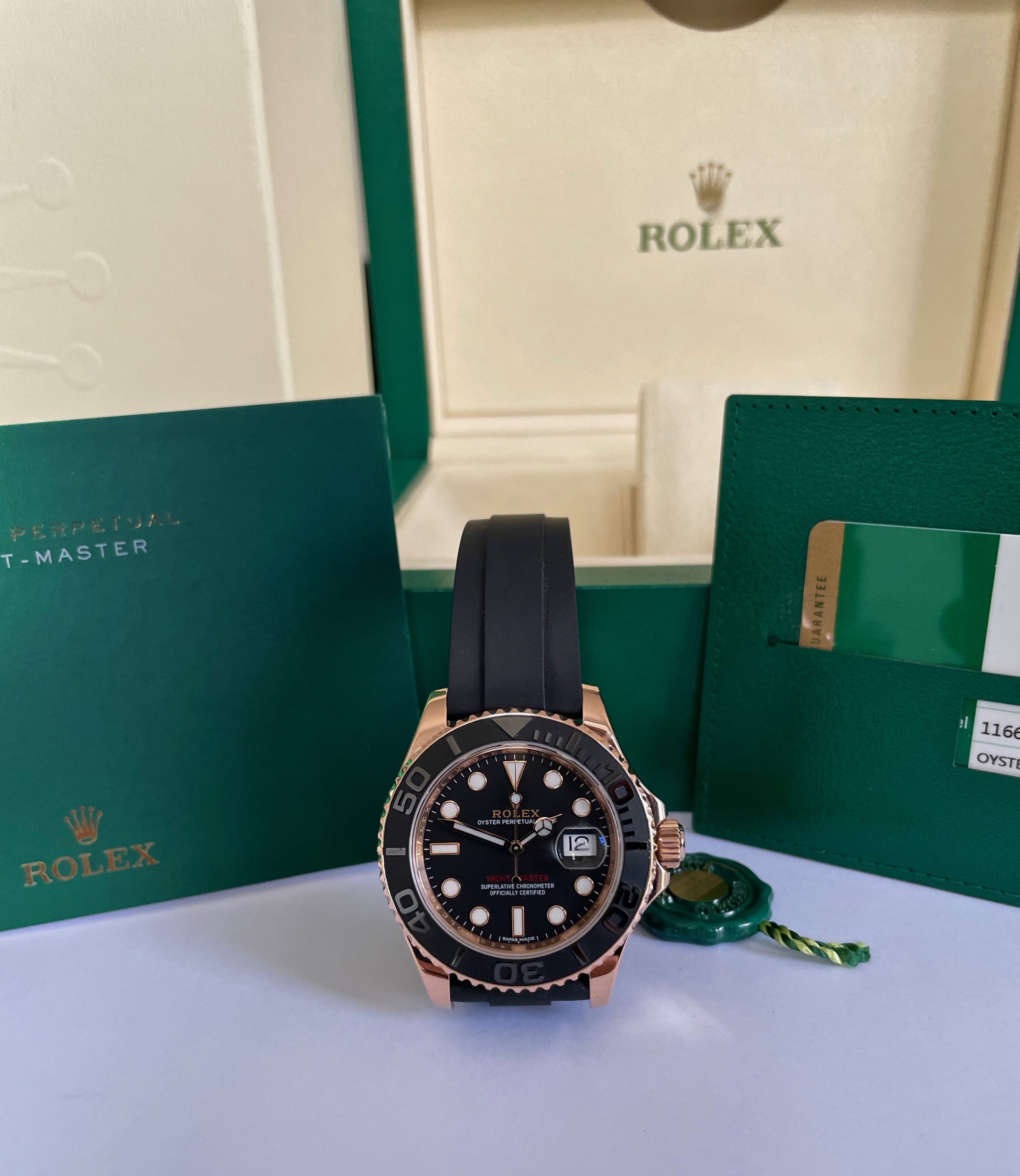 ROLEX ROSE GOLD YACHT-MASTER OYSTER-FLEX MODEL 116655 - Carr Watches