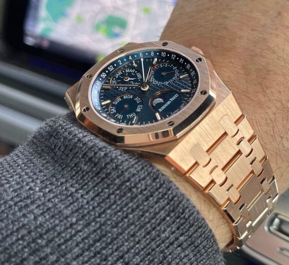 AUDEMARS PIGUET PERPETUAL CALENDAR IN ROSE GOLD MODEL 26574OR.OO.1220OR.02