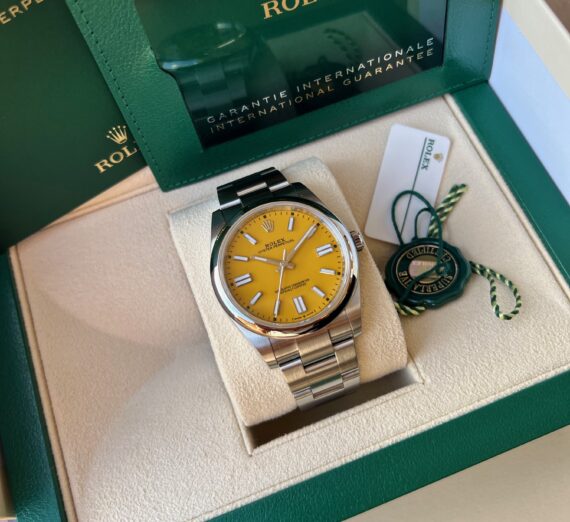 ROLEX OYSTER POERPETUAL YELLOW DIAL MODEL 124300 1
