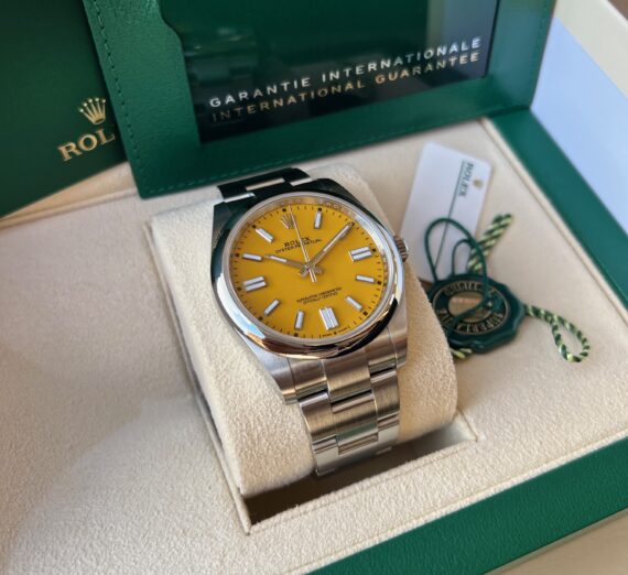 ROLEX OYSTER POERPETUAL YELLOW DIAL MODEL 124300 2