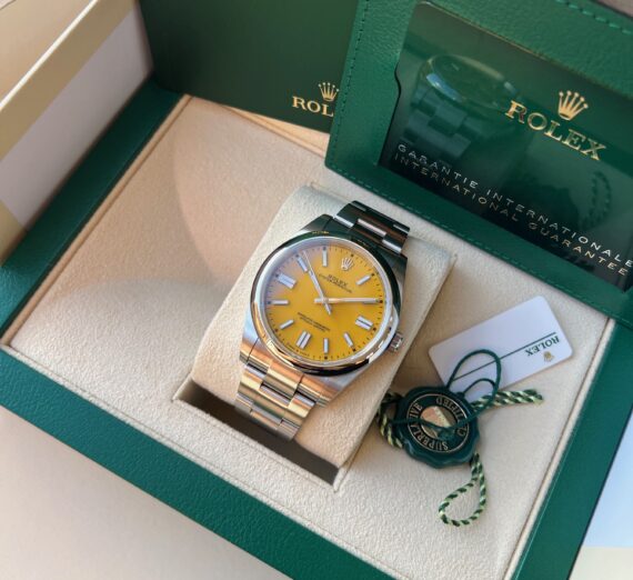 ROLEX OYSTER POERPETUAL YELLOW DIAL MODEL 124300 3