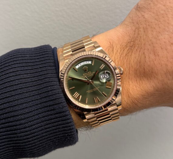 ROLEX DAY DATE OLIVE GREEN DIAL MODEL 228235 2