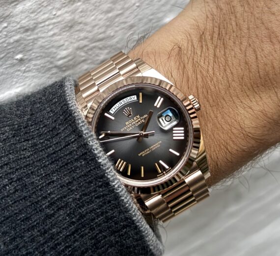 ROLEX DAY DATE ROSE GOLD OMBRE DIAL MODEL CODE 228235